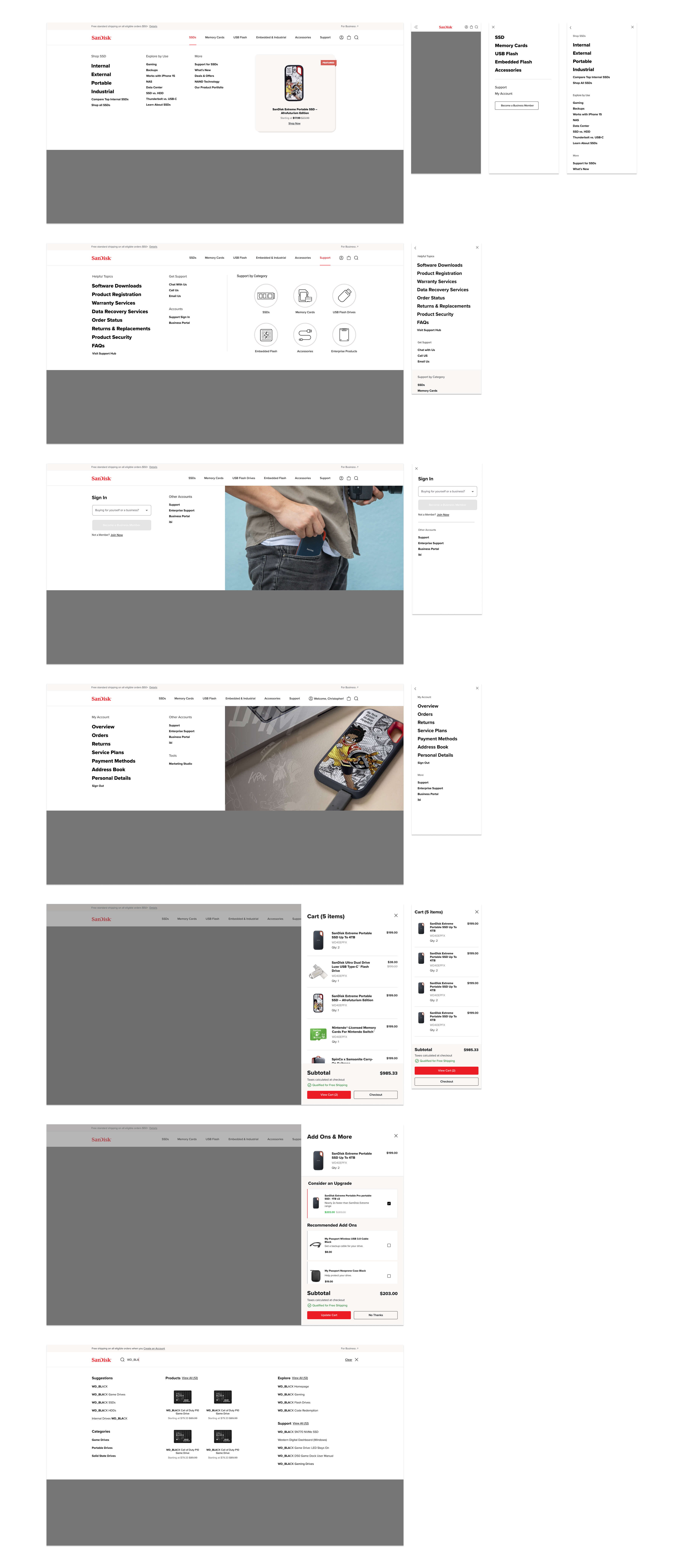 nav screens